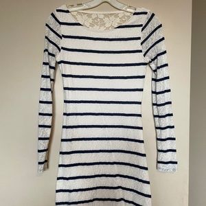 Abercrombie & Fitch long sleeve lace striped dress